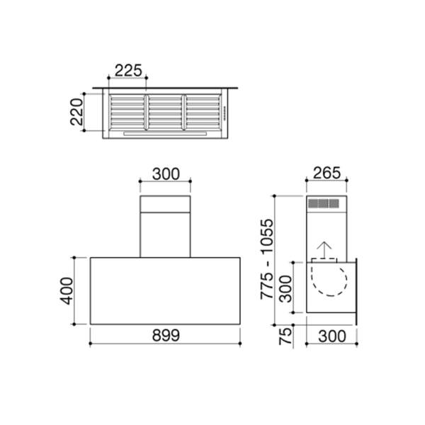 Barazza City Glass Duvar Tipi Davlumbaz 90 cm 1KCYP9 - 2