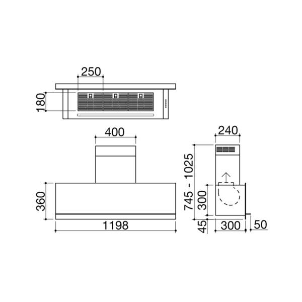 Barazza Mood Duvar Tipi Davlumbaz 120 cm 1KMDP12 - 2