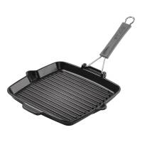 Staub Slikon Saplı Döküm Izgara Tava 24X24 cm Siyah - Staub