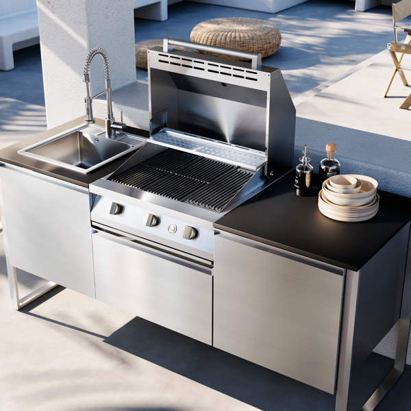 Steel Cucine Gea Latemar Outdoor Eviye ve Barbekülü Mutfak Ünitesi T-20 L-N - 2